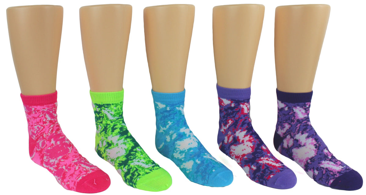 Boy's & Girl's Novelty Crew Socks - Tie Dye - Size 6-8