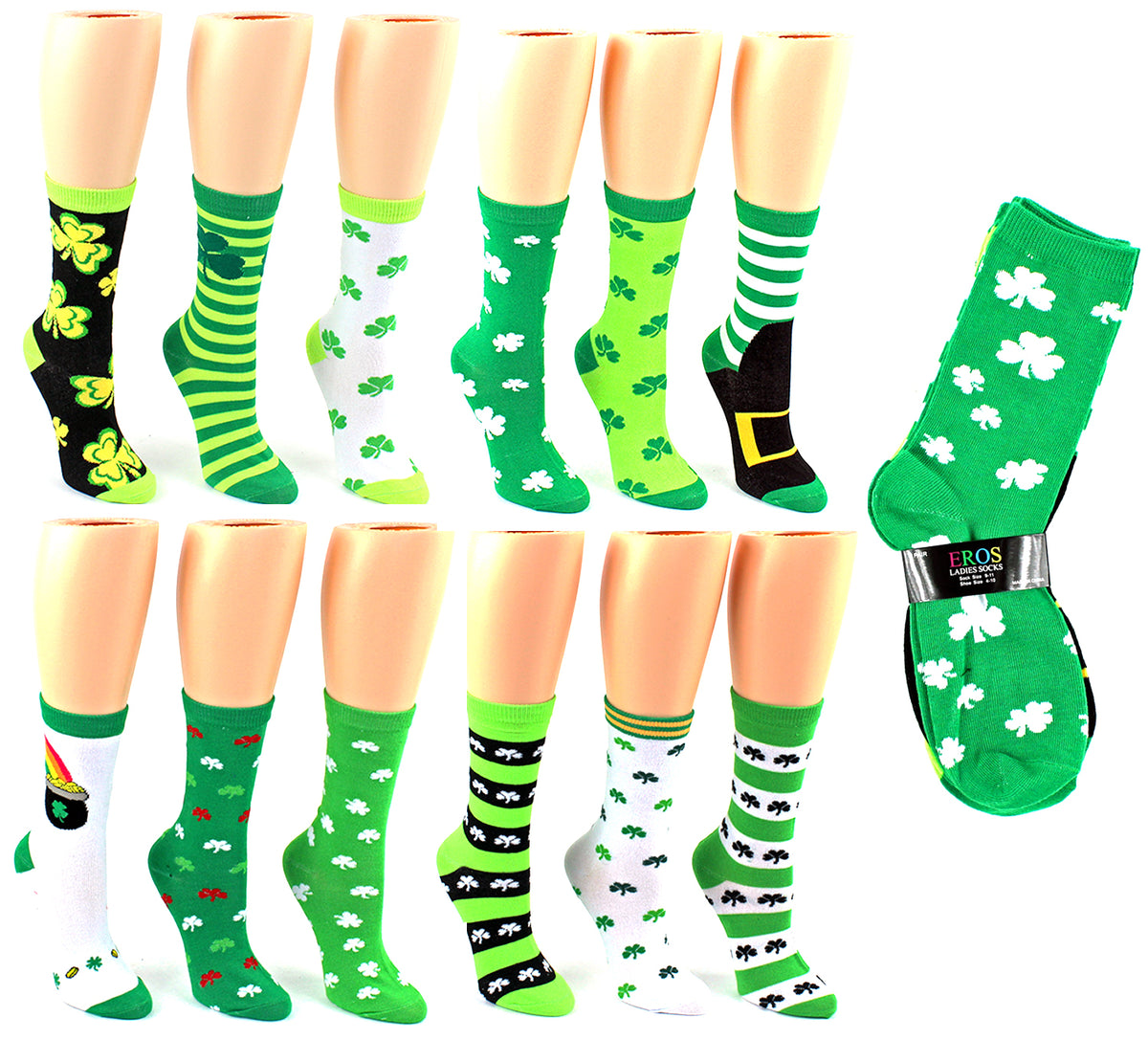St. Patrick's Day Crew Socks - Size 9-11