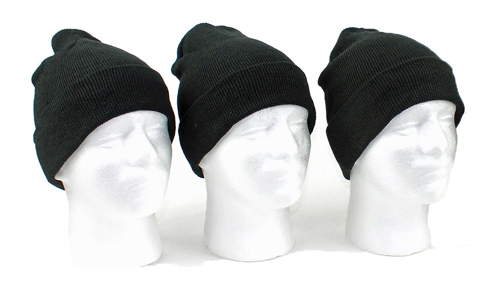 Adult Cuffed Knit Hats - Black Only