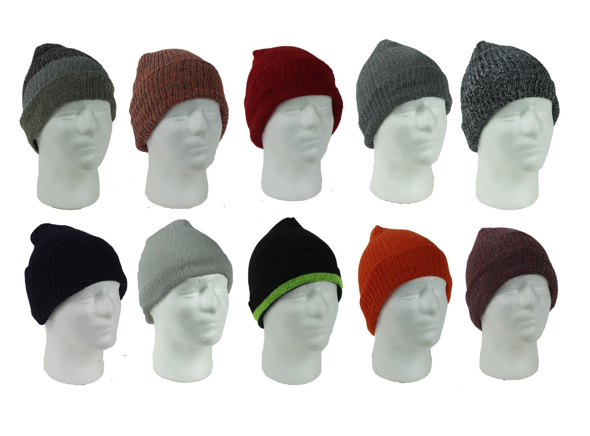 Adult Cotton Blend Winter Hats - Assorted Colors