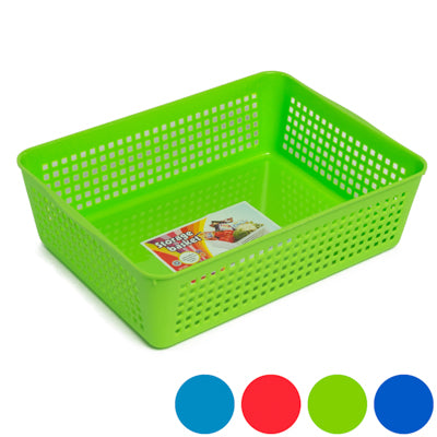 Storage Basket Rectangular Slotted 4 Colors In Pdq 12 X 8.66 X 3.44
