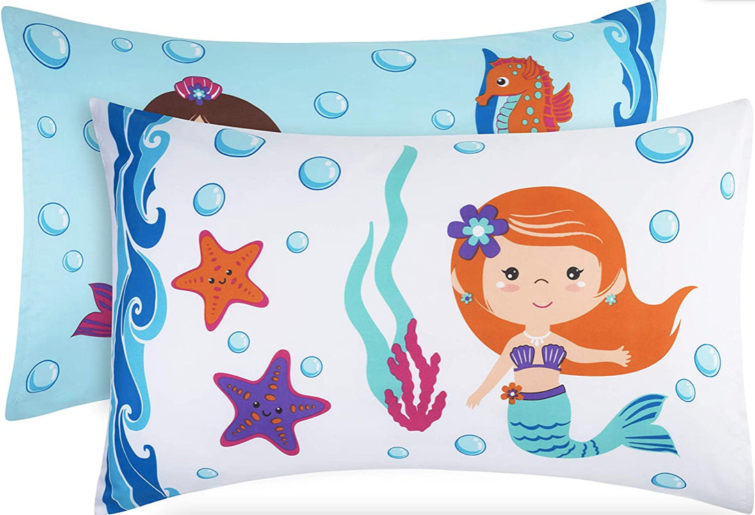 Mermaid Printed Pillowcase Sets - 2-Pack
