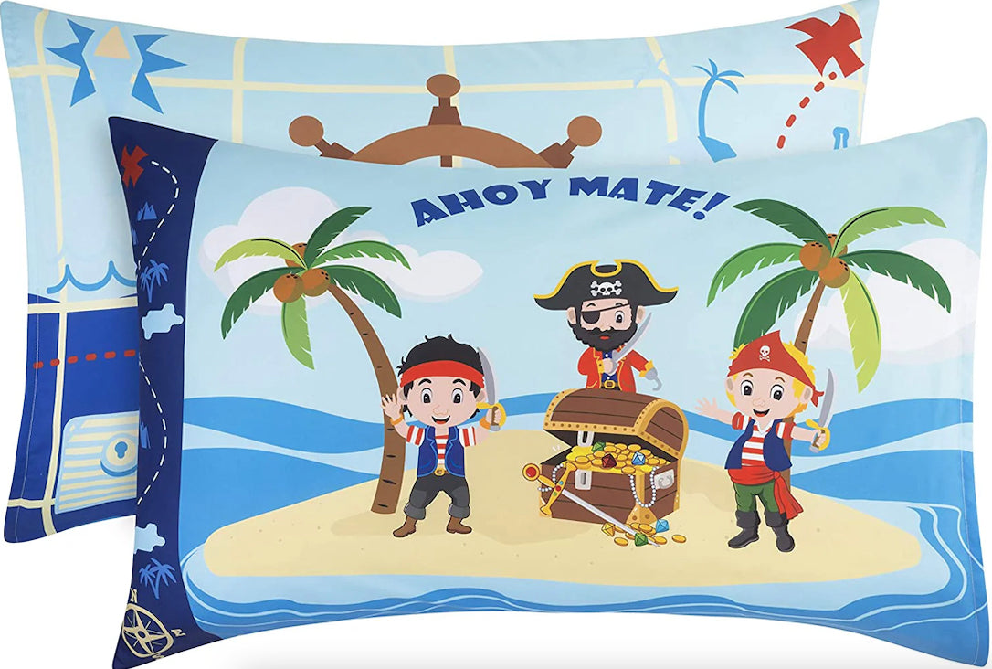 Pirates Printed Pillowcase Sets - 2-Pack