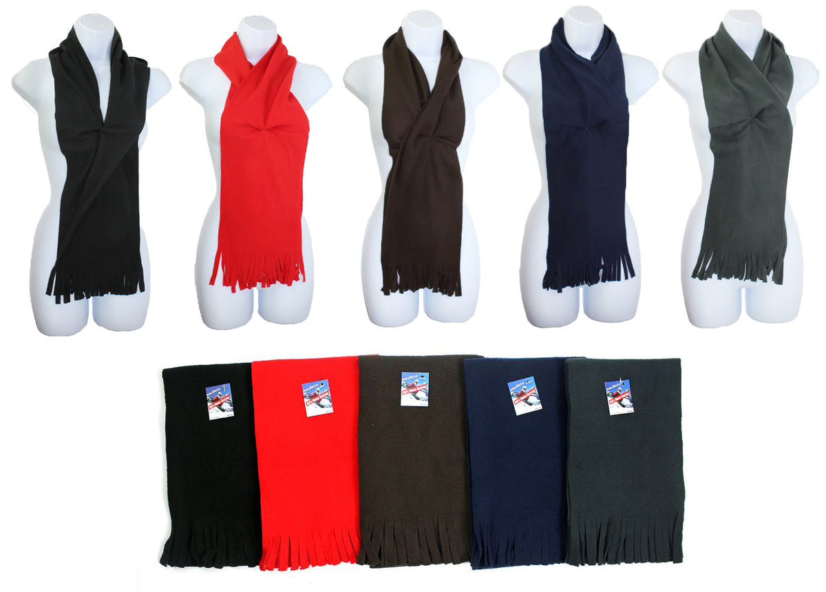 Fleece Scarves - Solid Colors - 60" x 8"