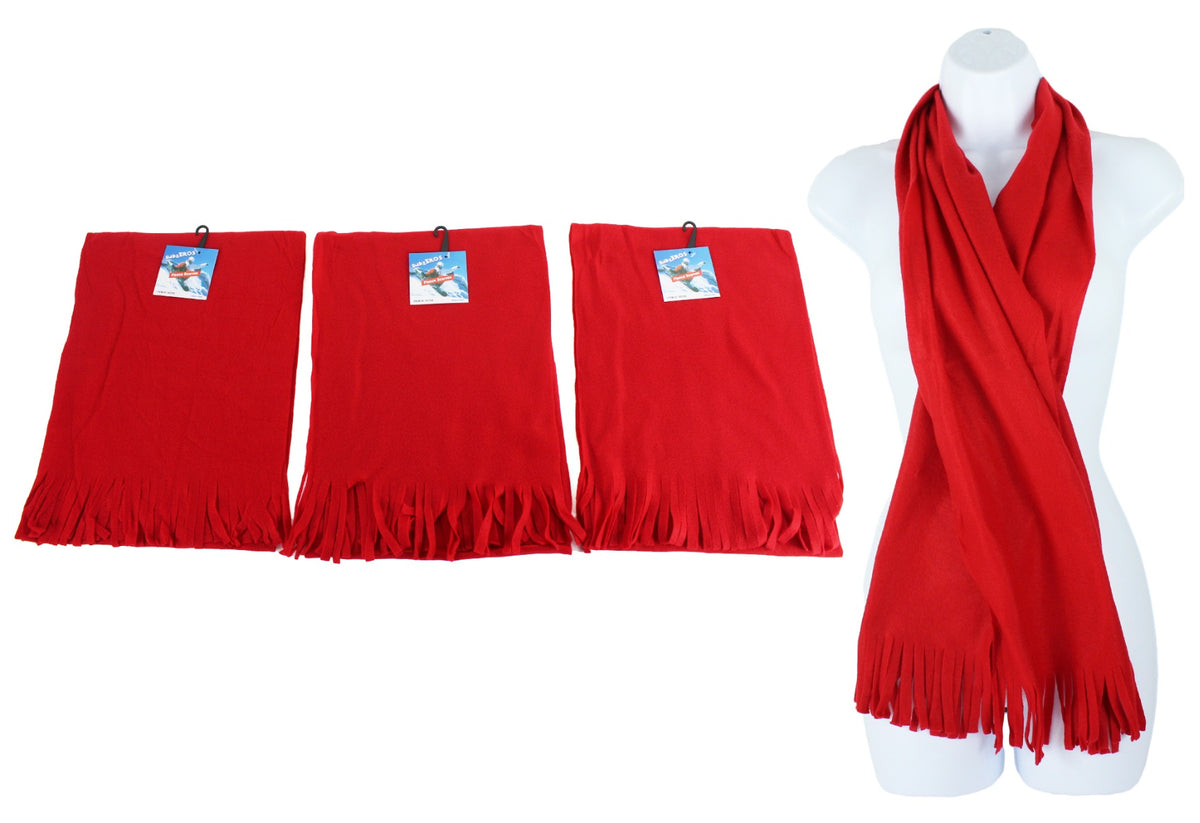 Premium Fleece Christmas Scarves - Red - 60" x 12"