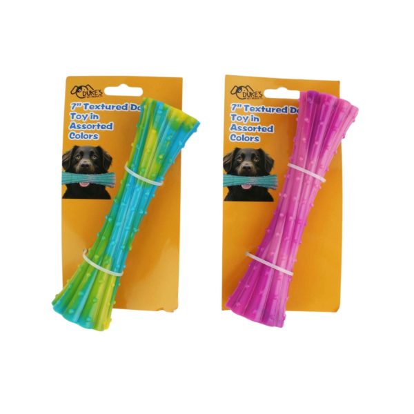 7" Textured Dog Toy in Assorted Colors