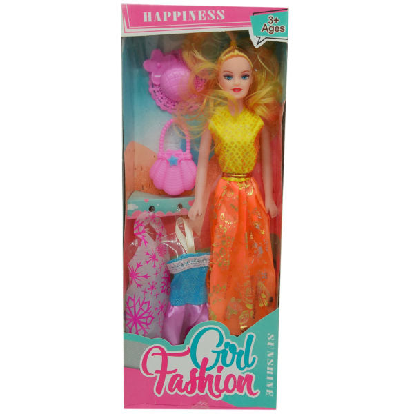 11" Blonde Fashion Doll with Outfits and Accessories Set