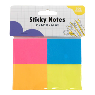 Sticky Note Mini Pads 4ct 75sheet Ea Multicolor Per Pack Pbh