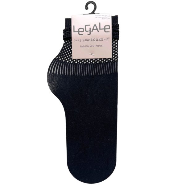 Legale 1 Pair Anklet Mesh Top Black Ladies Shoe Size 4-10