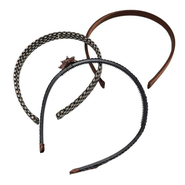 Headband Set in Brown and Metallic