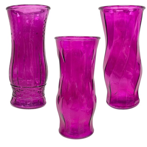 8.5” x 4” Purple CLC Glass Vase in Assorted Styles