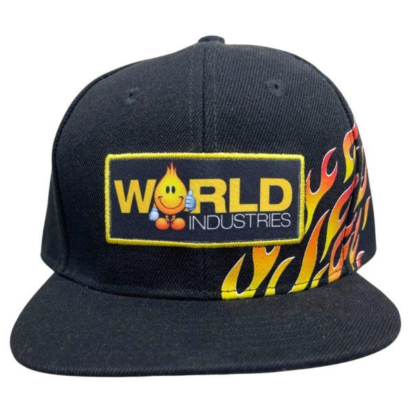 World Industries Flame Print Snapback Cap