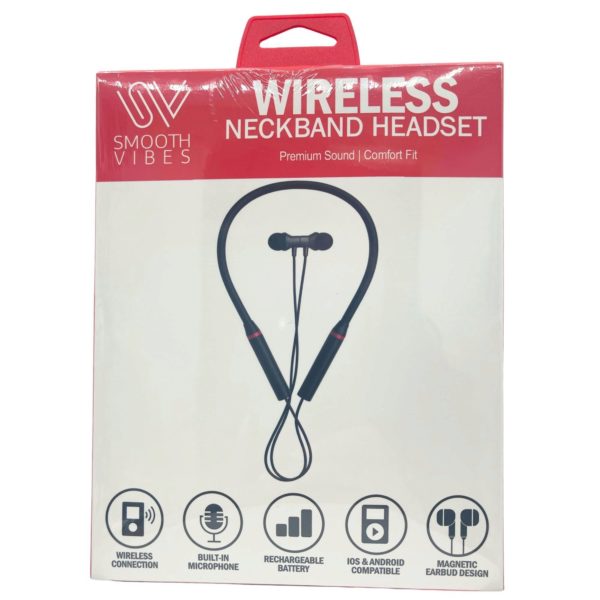 Wireless Neckband Headset with Noise Reduction IPX4 Water Resistance and Hands Free Calling