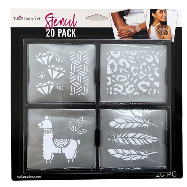 Tulip Body Art 20 Pack Stencil Set