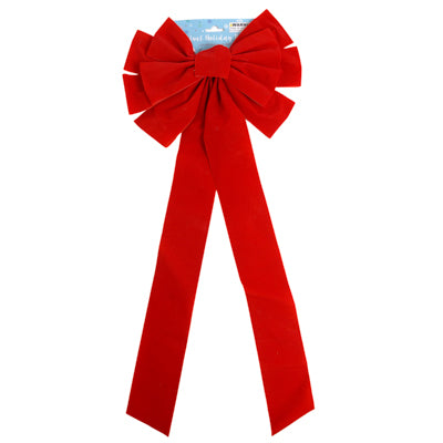 Bow Red Velvet 11.5w X 26in L 10-loop Christmas Tcd