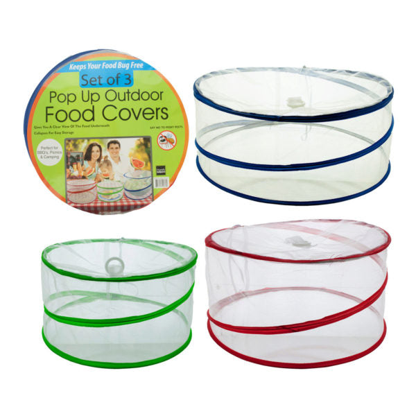 3 Pack Pop-Up Outdoor Food Protector Covers