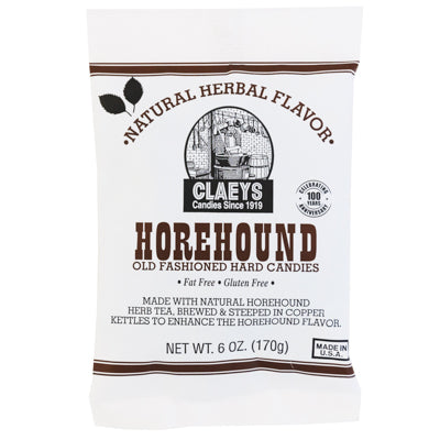 Claey's Old Fashioned Hard Candies Natural Horehound 6 Oz Peg Bag