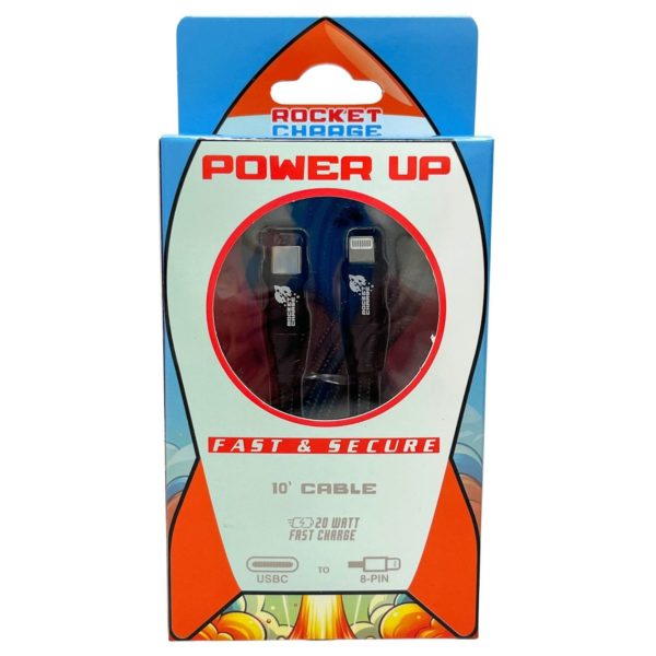 Rocket Charge 10 Foot USB C to iPhone 8-Pin Cable