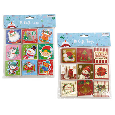 Gift Tags 18ct Christmas 2 Astpop-out Hotstamp Self-adhesive/xmas Pbh
