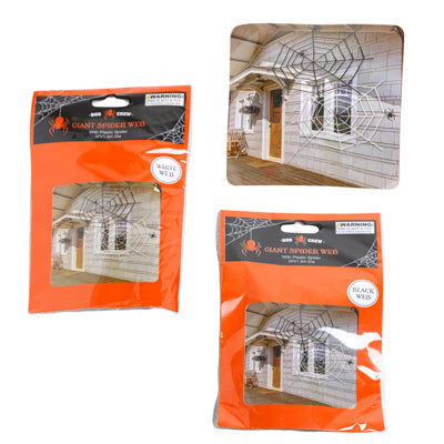 Spider Web Giant 5ft Dia When Stretched W/spider 2ast Black Or White Pb W/hlwn Insrt