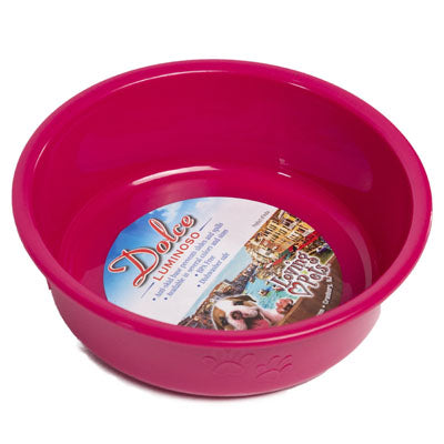 Pet Bowl Small Pink W/paw Design1.90 Cups (450ml)anti-skid Base