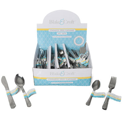 Flatware Stnls 3pk Ast Knife/fork/tbs/tsp 108 Pc Pdq Wtd To Fork B&c Ezpeel Label