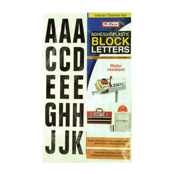 Adhesive Plastic Block Letters