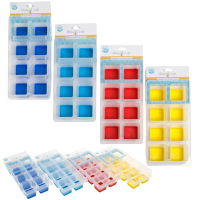 Ice Cube Tray Jumbo 8-square 4asst Colors Makes Approx 2x2in Cubes B&c Tcd