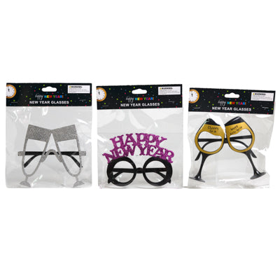 Glasses Novelty New Year 3ast Styles Pbh