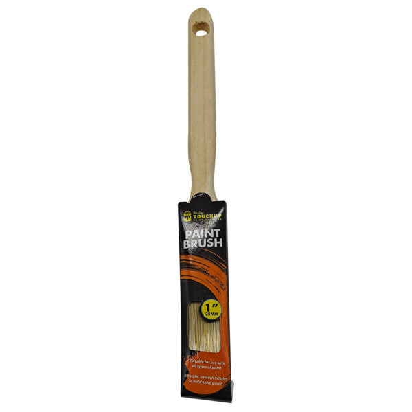 1" Varnish Handle Angled Wall Paint Brush for Latex and Water Based Paint