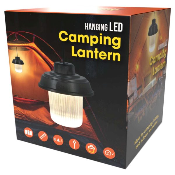 Battery-Operated White LED Hanging Camping Lantern