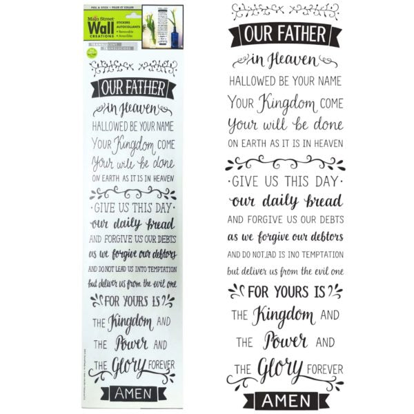 Main Street Wall Creations Translucent Jumbo Stickers in Our Father Prayer Design