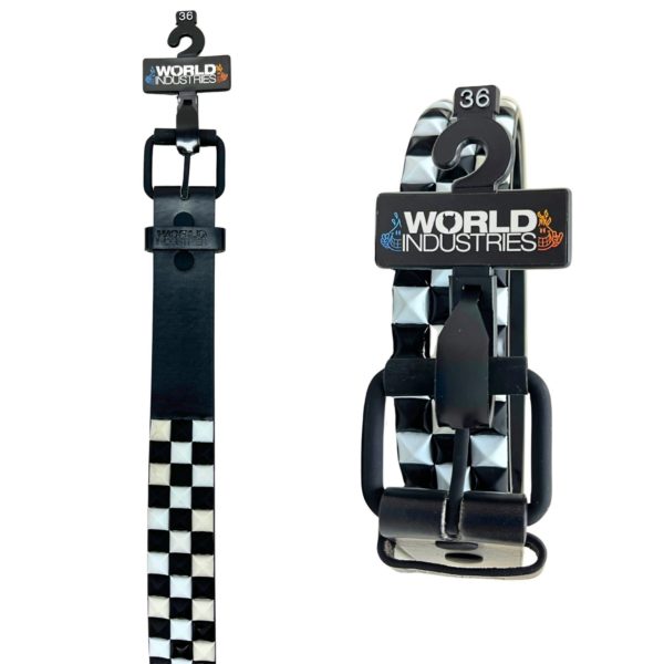 World Industries Black & White Pyramid Studded Belt in Size 36