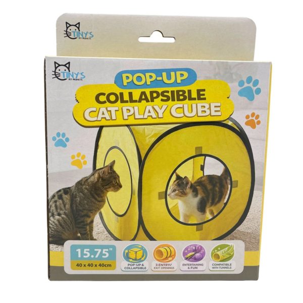 15.75 Inch Pop-Up Collapsible Cat Play Cube
