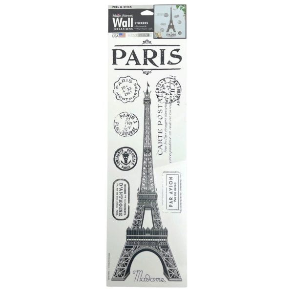 Main Street Wall Creations Peel and Stick Translucent Wall Stickers in Paris Design