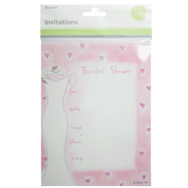 8 Count Dress Bridal Shower Invitation Set