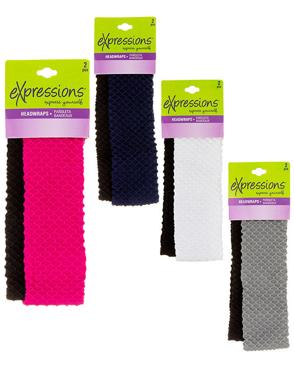 Women's Textured Head Wraps in Assorted Colors - 2-Pack