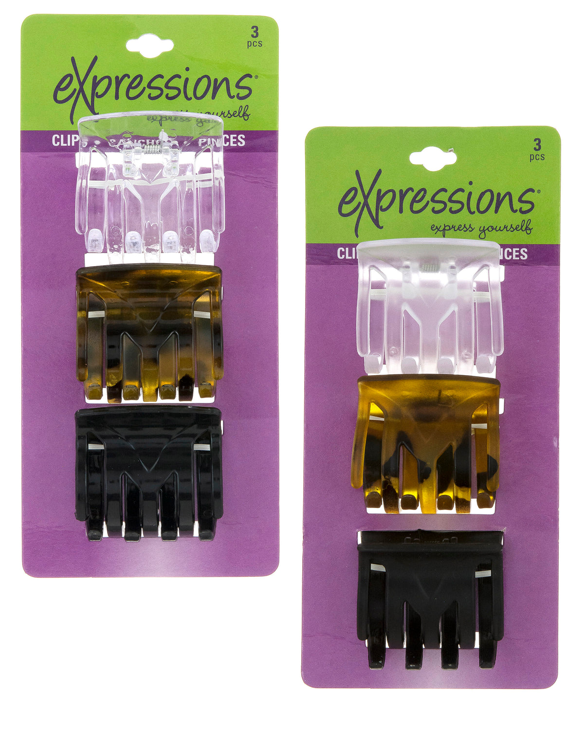 Claw Hair Clips - Assorted Colors - 3-Pack