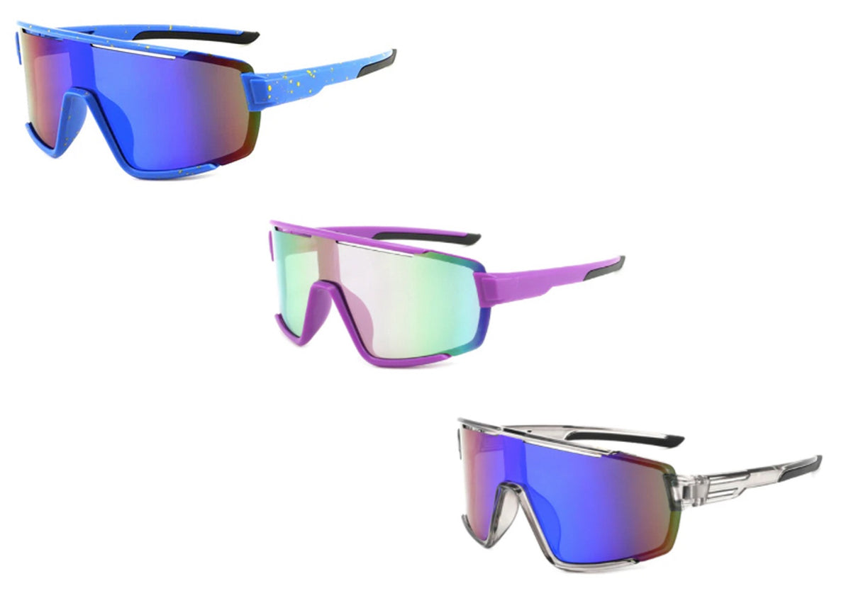 Unisex Sports Ombre Sunglasses - Solid, Clear, & Graffiti Print Frames