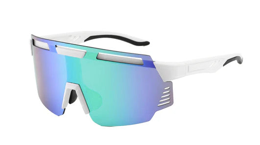 Unisex Deluxe Sports Ombre Sunglasses w/ White Frames