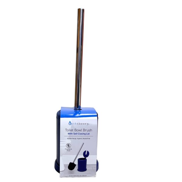Baththeory Toilet Bowl Brush With Self Closing Lid in Blue