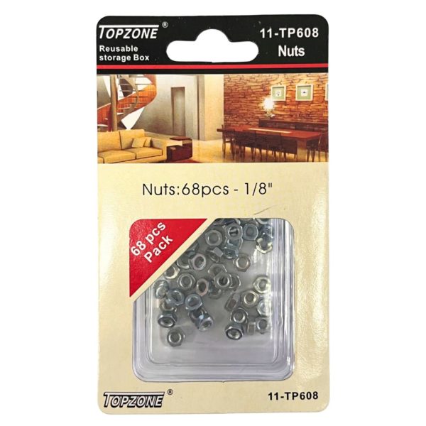 Topzone 68 Piece 1/8" Nuts