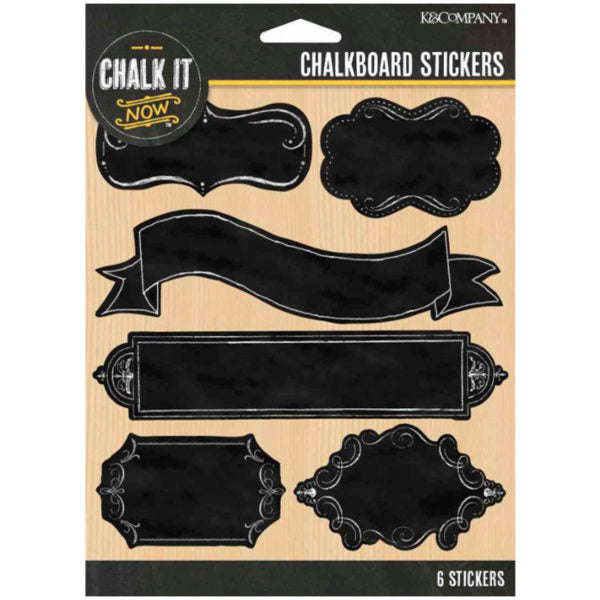 6 Count Chalk it Now Chalkboard Stickers