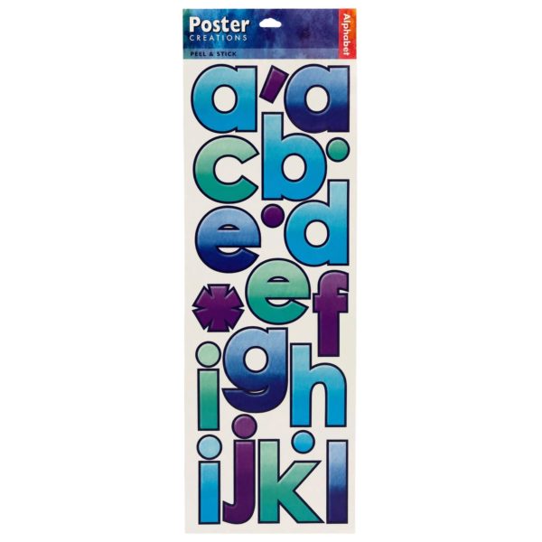 Poster Creations Peel and Stick Wall Decals in Cool Ombre Alphabet Design