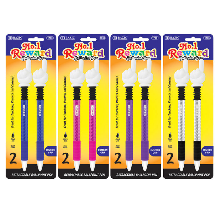 Reward Ballpoint Pen w/ Finger Topper (2/Pack)