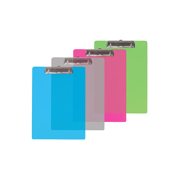 Memo Size Plastic Clipboard w/ Low Profile Clip