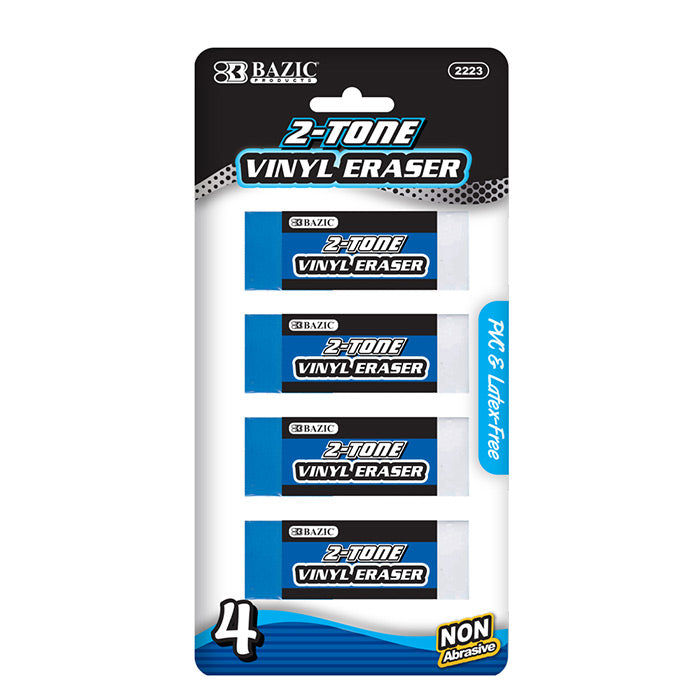 Two-Tone Vinyl Eraser (4/Pack)