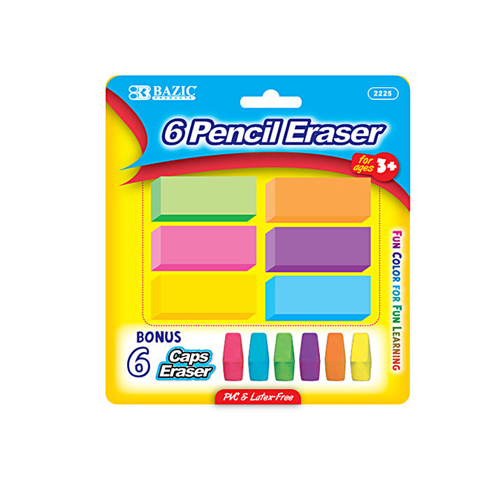 Neon Eraser Sets (12/Pack)