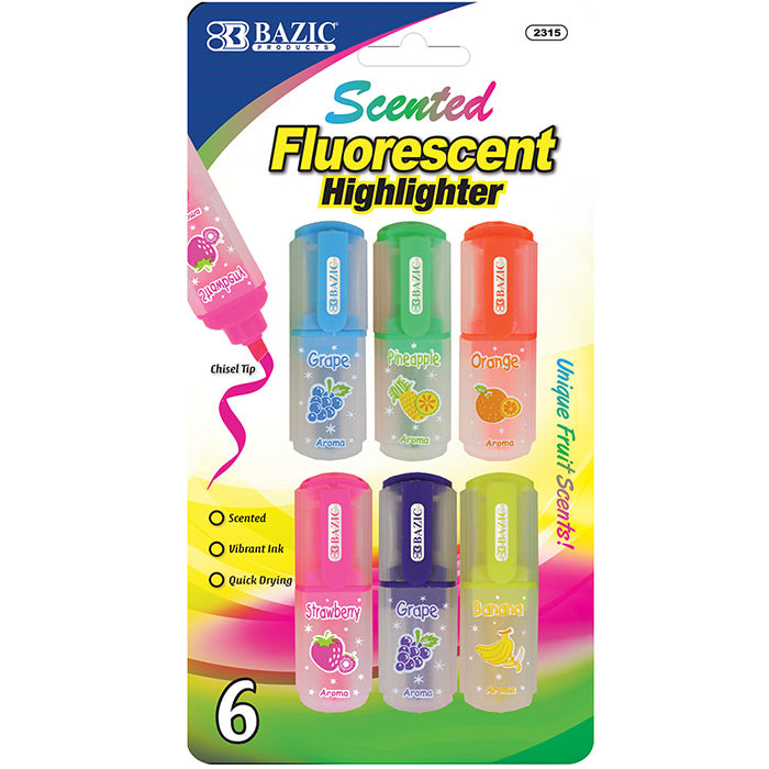Fruit Scented Mini Highlighters (6/Pack)