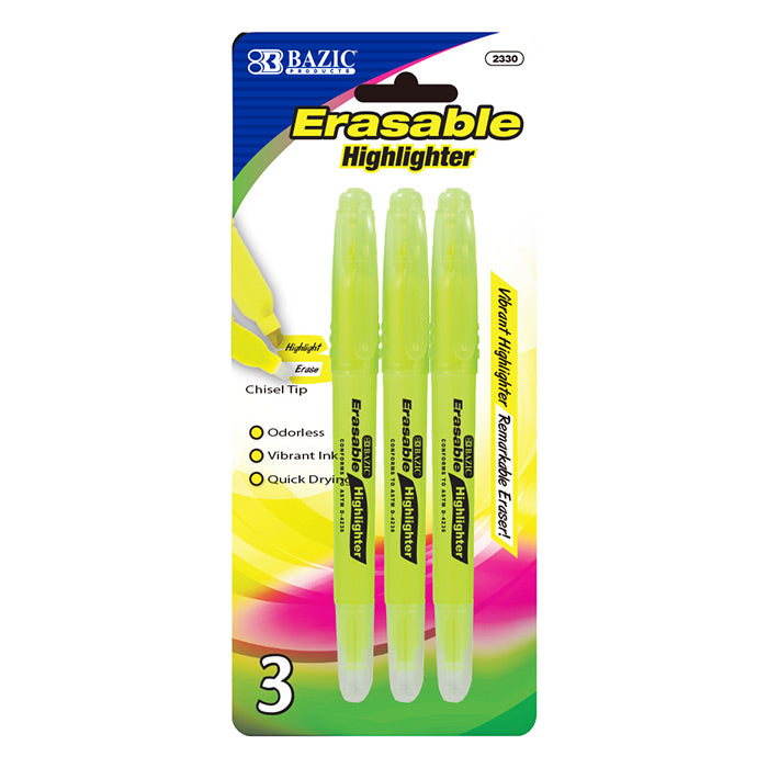 Yellow Erasable Highlighter (3/Pack)